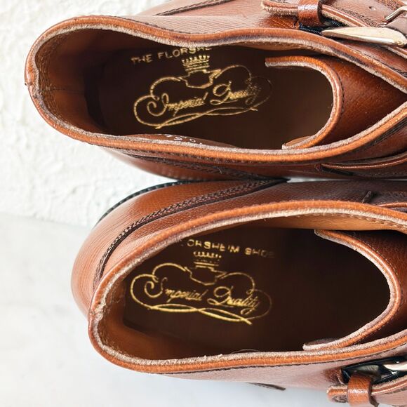 Vintage Florsheim Imperial Guardsman Boot Size 9 Brown Leather Monk Strap Unworn main image 7